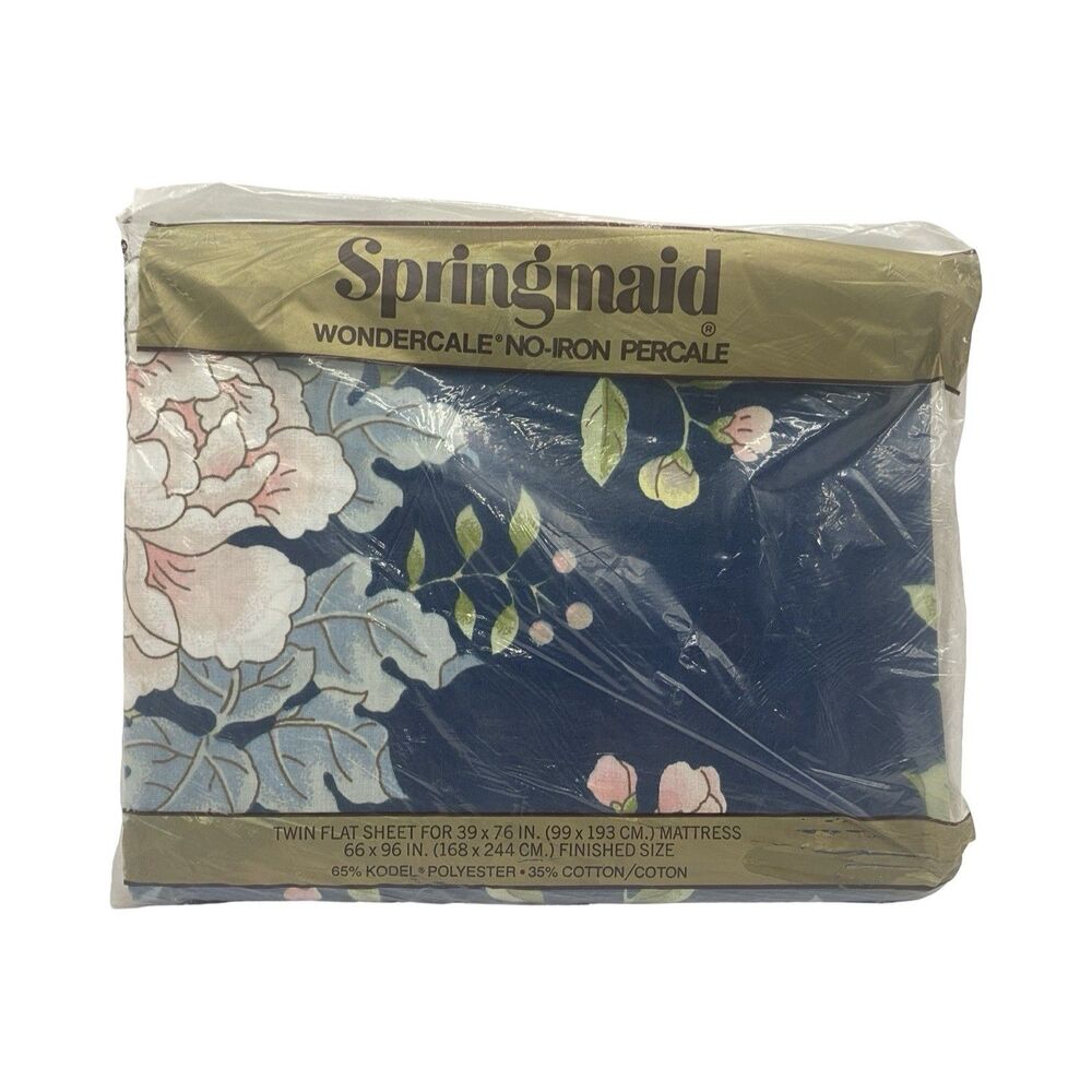 Vintage Springmaid Wondercale No Iron Percale Twin Flat Sheet Salon Rose NOS